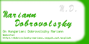 mariann dobrovolszky business card
